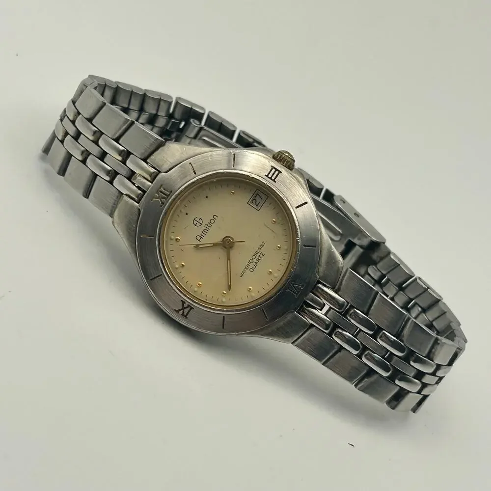 Vintage Armitron Silver Stainless Steel Women’s StretchQuartz Watch New Battery